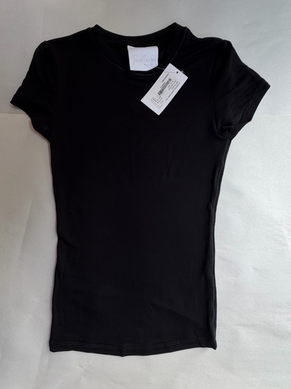 NWT! Paris Georgia Elemental Sheer Baby Tee Black Small - Picture 3 of 8